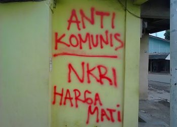 Aksi Vandalisme Anti-Komunis Sumber: Wartakini.co